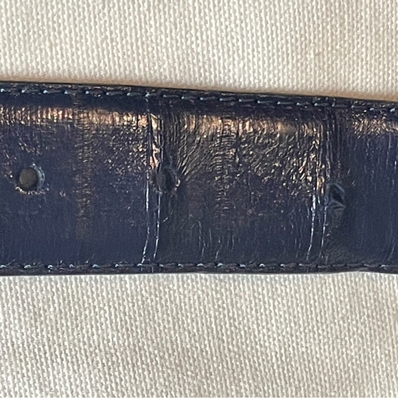 Men’s Genuine Leather Dark Blue Belt Size 52 Iguana - Picture 10 of 12